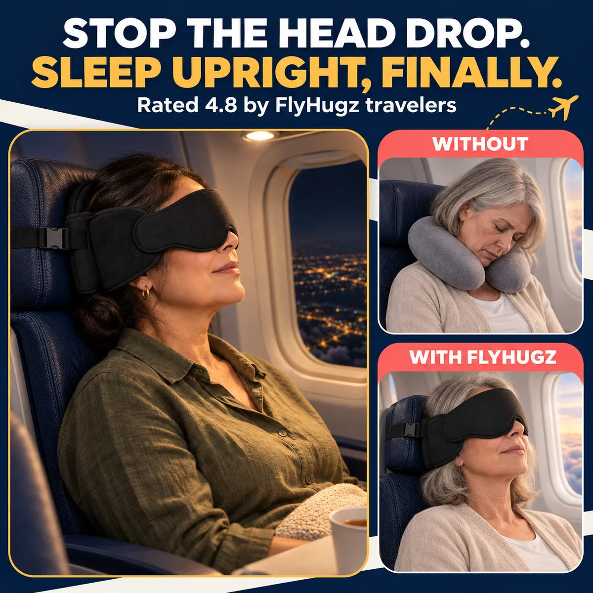 The FlyHugz® Upright Sleep Mask