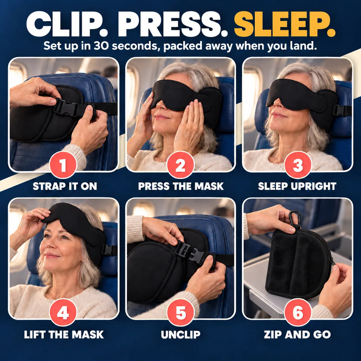 The FlyHugz® Upright Sleep Mask
