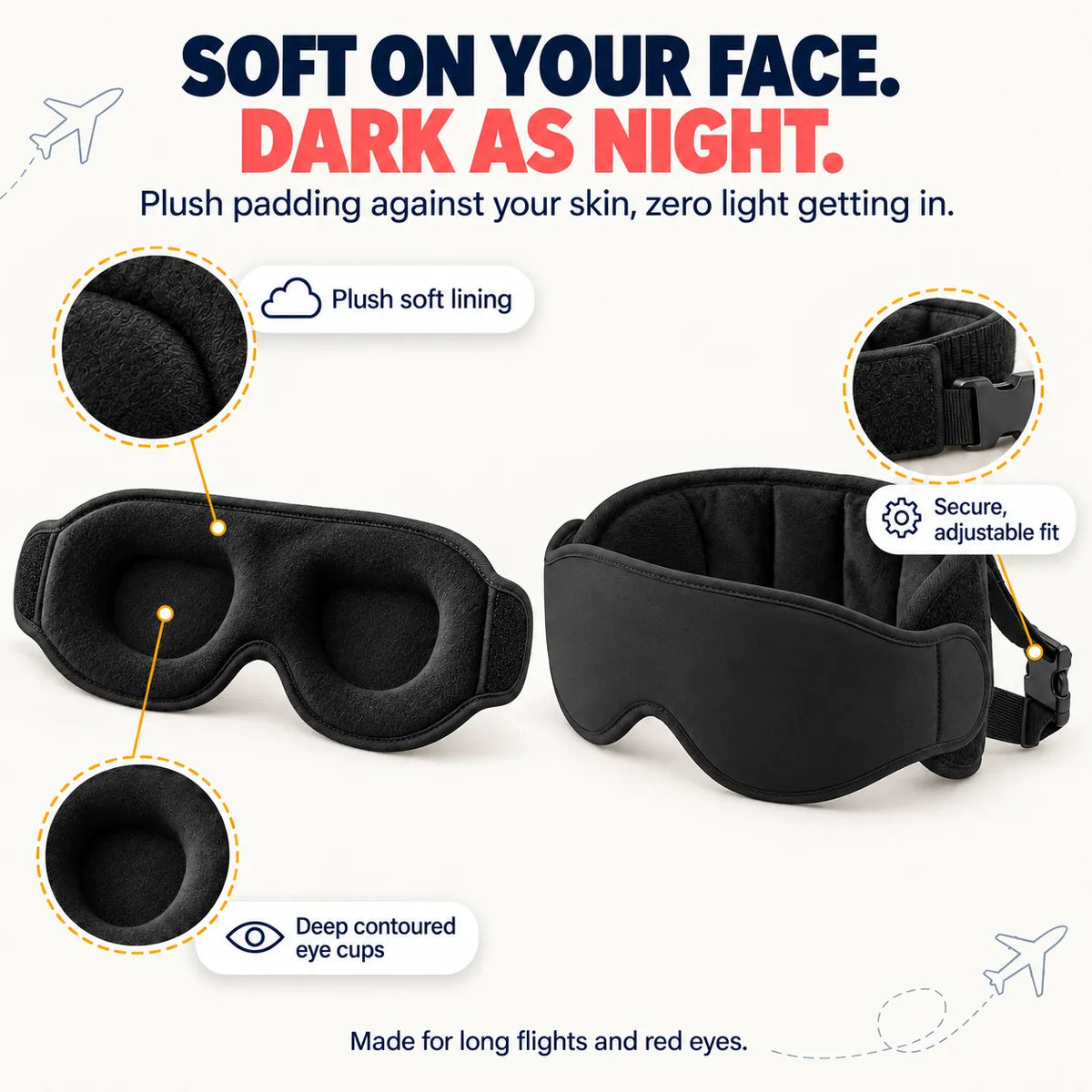 The FlyHugz® Upright Sleep Mask